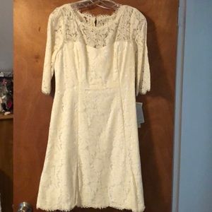 ELIZA J Lace Tulip Dress in ivory, size 10